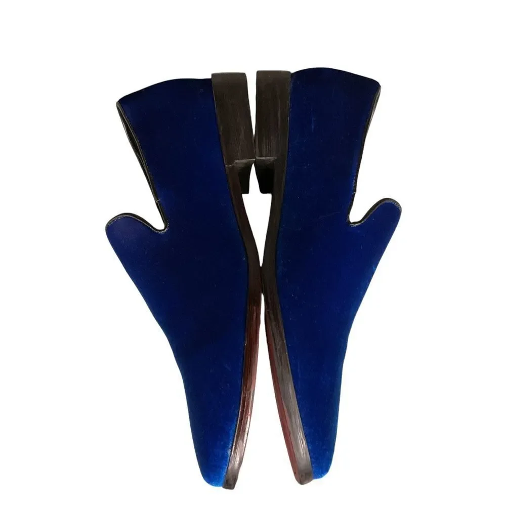 Enzo Men's Sparko 03 Royal Blue Velvet Loafers Size 8.5 Slip‎ On Shoes Classic